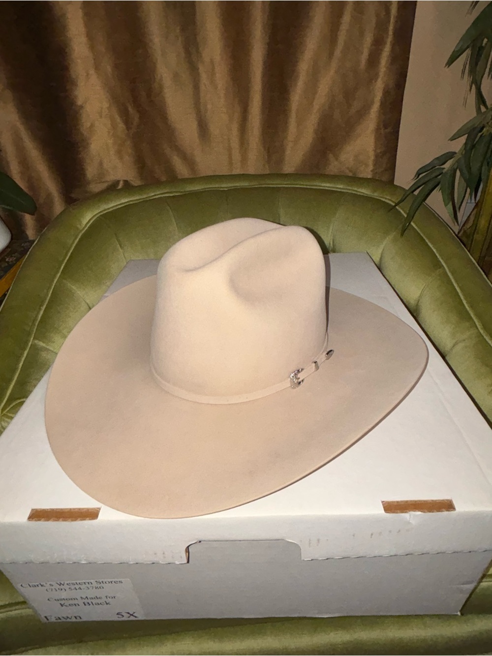 New Custom made 5X Greeley Hat Works W/ Original Box And custom Highlights 7 1/8 - Picture 10 of 12